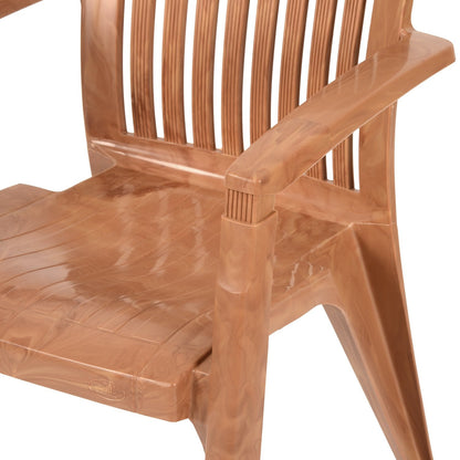 Nilkamal Heritage Plastic Arm Chair (Pear Wood)
