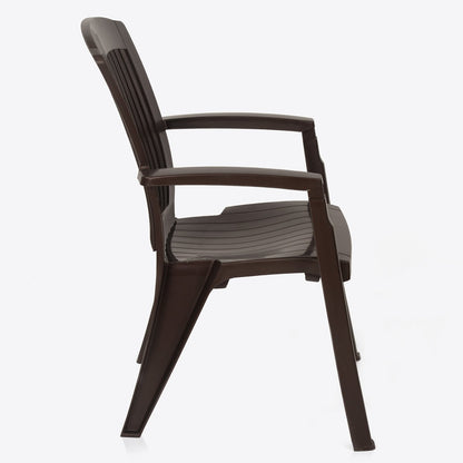 Nilkamal Heritage Plastic Arm Chair (Weather Brown)