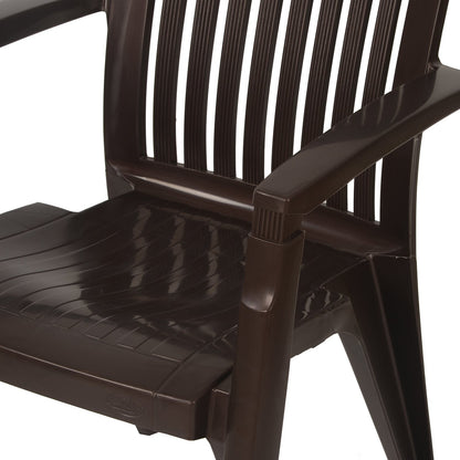 Nilkamal Heritage Plastic Arm Chair (Weather Brown)