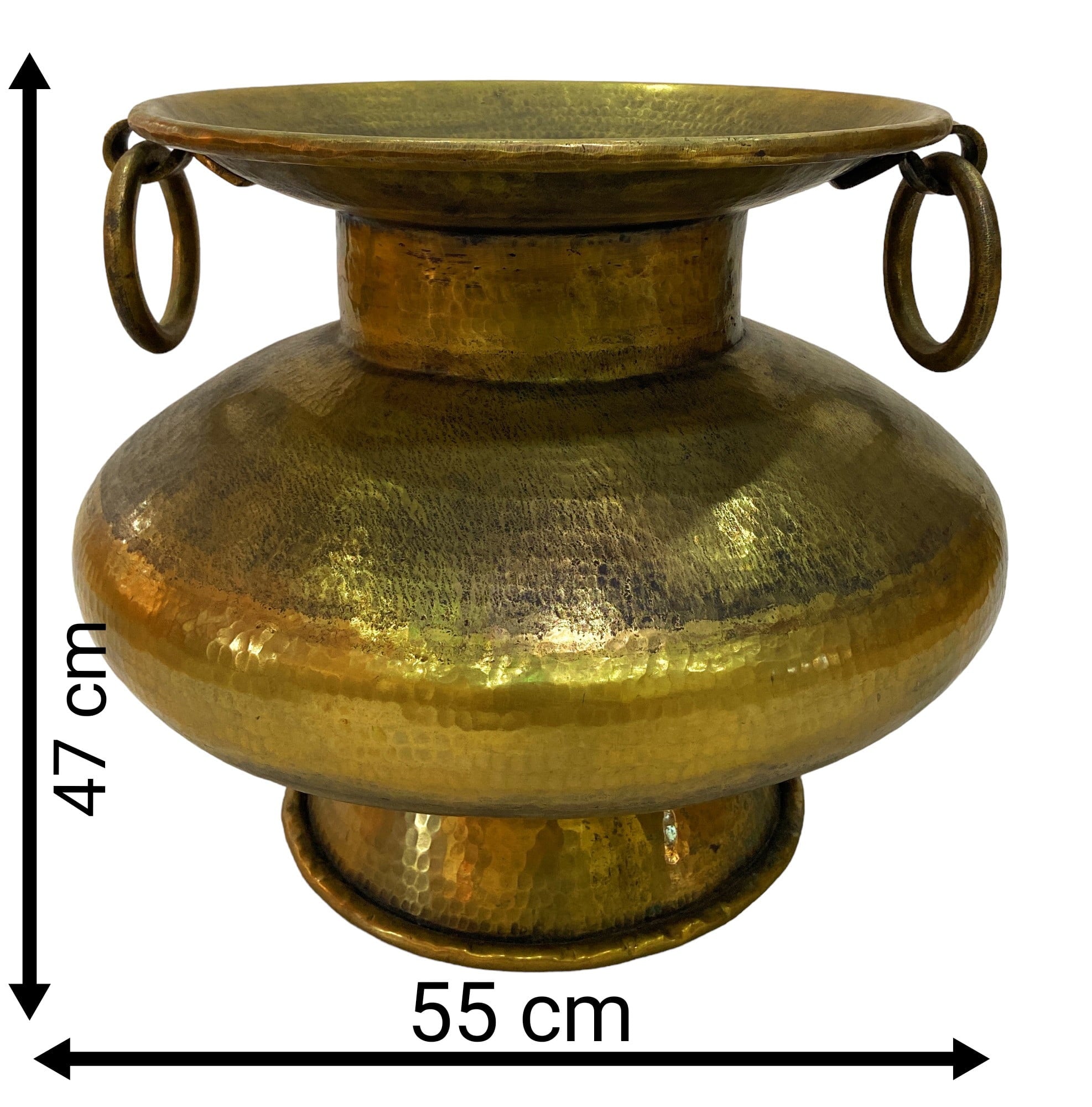 Bhunes Brass Big Planter Bowls | Decor Bowl | Pittal Ka Katora | Decorative,Gold, 19 Inch, 1 Piece