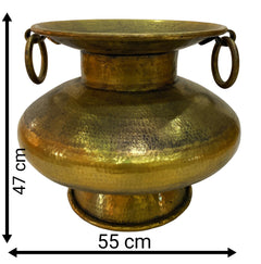 Bhunes Brass Big Planter Bowls | Decor Bowl | Pittal Ka Katora | Decorative,Gold, 19 Inch, 1 Piece