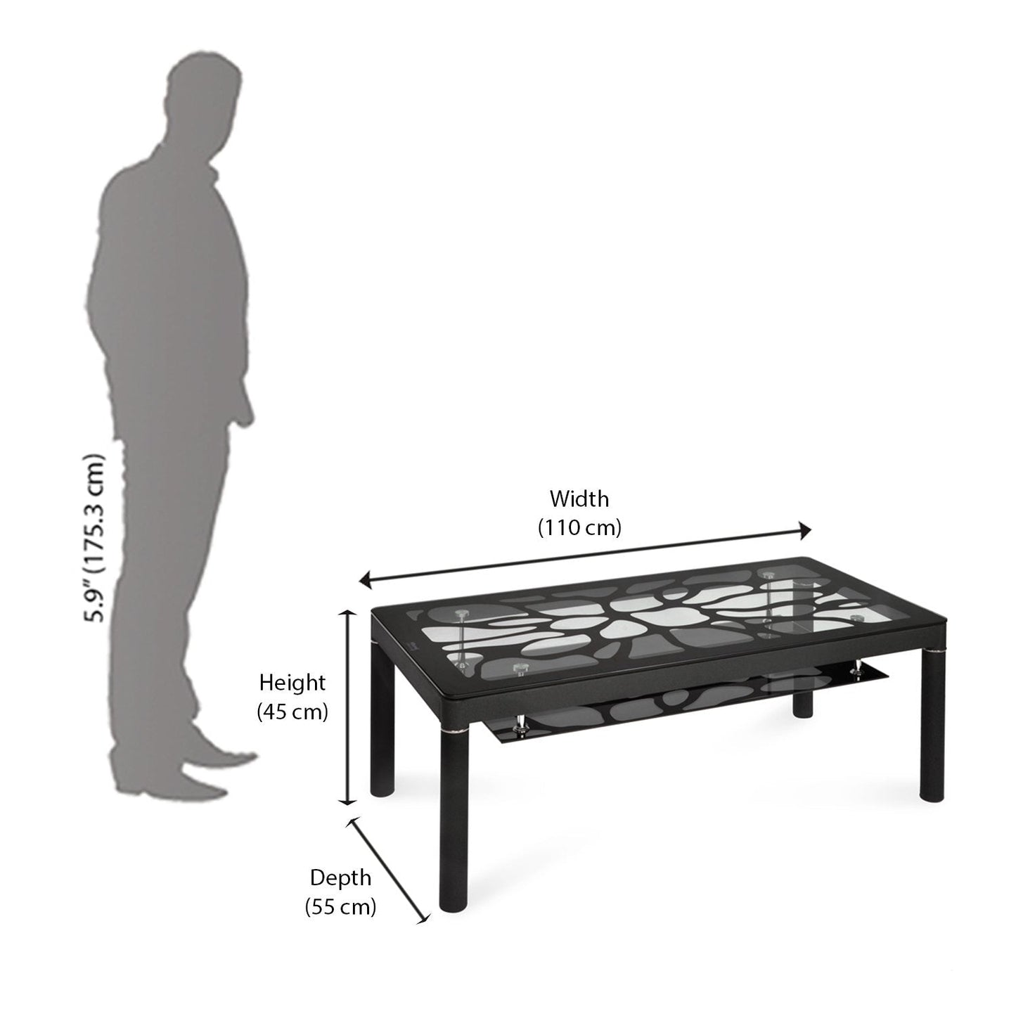 Nilkamal Hydra Center Table (Black)