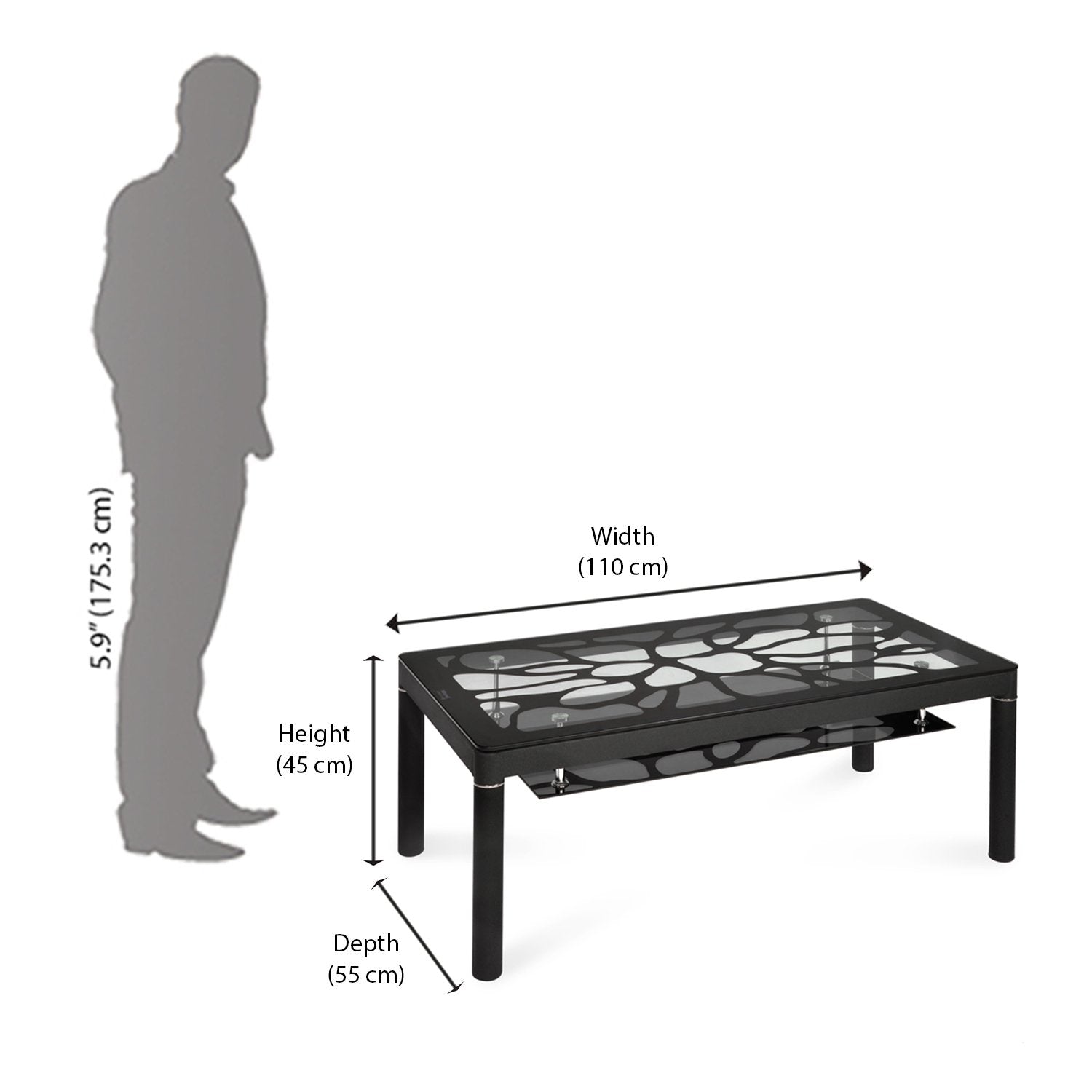 Nilkamal Hydra Center Table (Black)