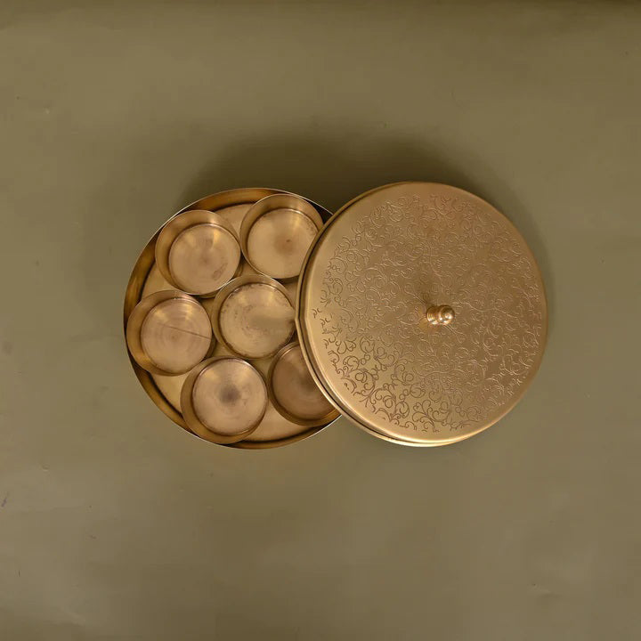 Brass Masala Daani/Spice Box