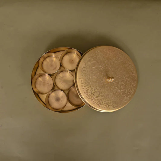 Brass Masala Daani/Spice Box