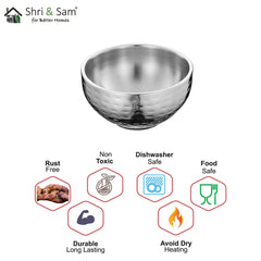 Stainless Steel Hammered Soup Bowl
