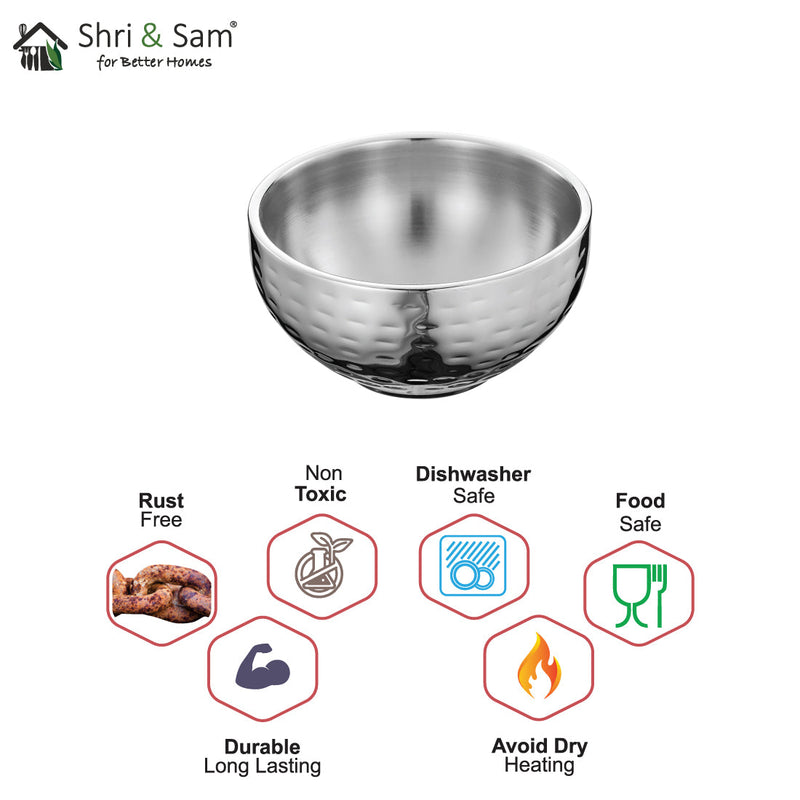 Stainless Steel Hammered Soup Bowl