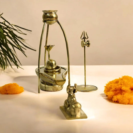 Pure Brass Shivling set- Perfect for home temples, pooja, and gifting