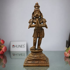 Bronze Hanuman Idol Anjaneya Bajrangbali Maruti Sankat Mochan Ram Bhakt Hanuman Statue, Brown, 4.5 Inch, 1 Piece