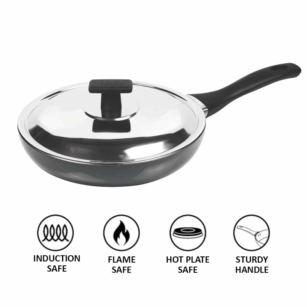 Hard Anodized Fry Pan With Stainless Steel Lid (Milton Procook)