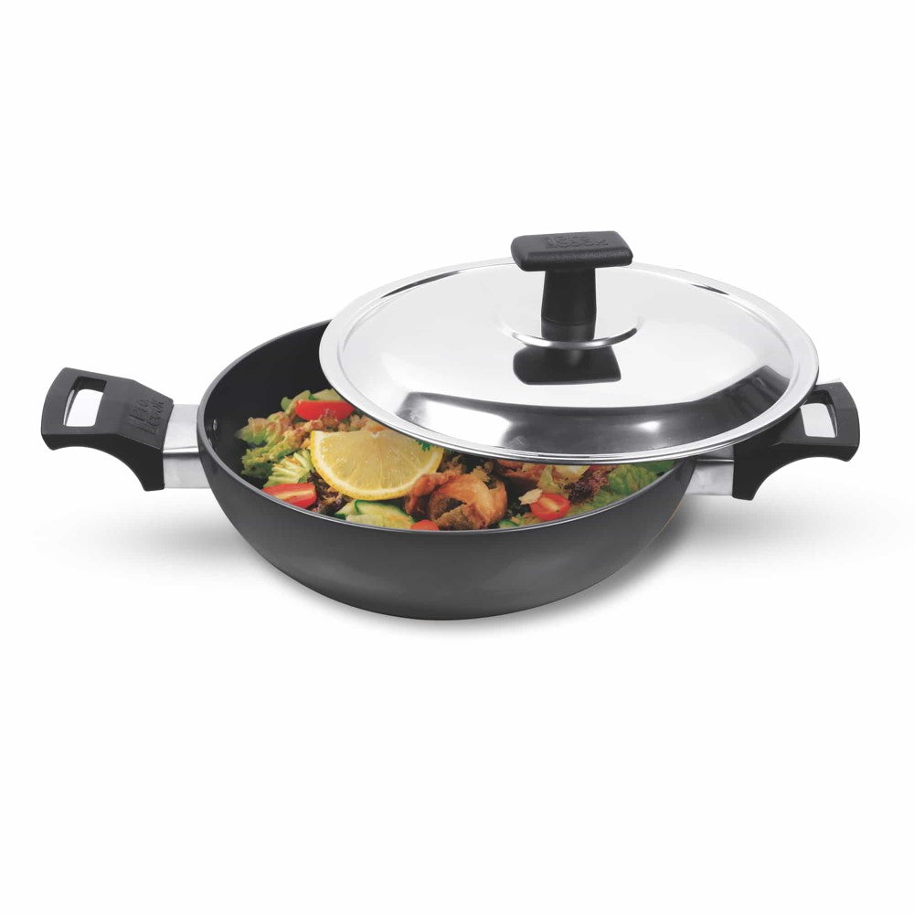 Kadhai Hard Anodized with Stainless Steel Lid (Milton Procook)