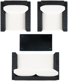 Power Outdoor Sofa Set 2 Seater , 2 Single seater and 1 Center Table Set (White)