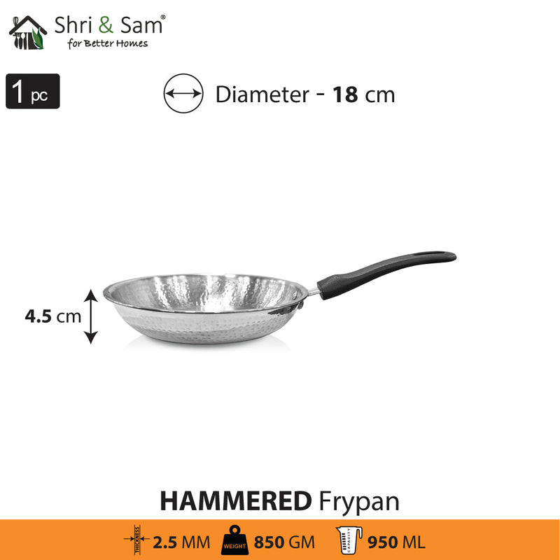 Stainless Steel Heavy Weight Hammered Fry Pan