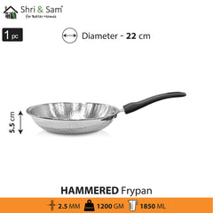 Stainless Steel Heavy Weight Hammered Fry Pan