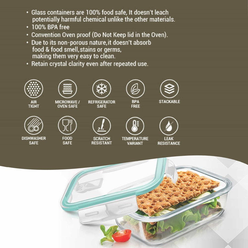 Hi Borosilicate Clip Fresh Rectangular Container (Treo by Milton)