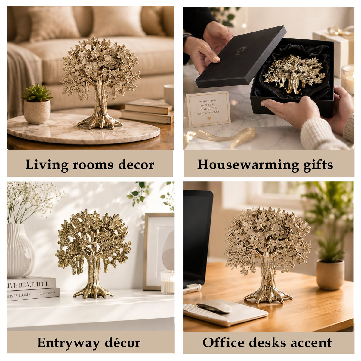 Brass Finish Kalpvriksh Tree – Vastu & Fengshui Decor