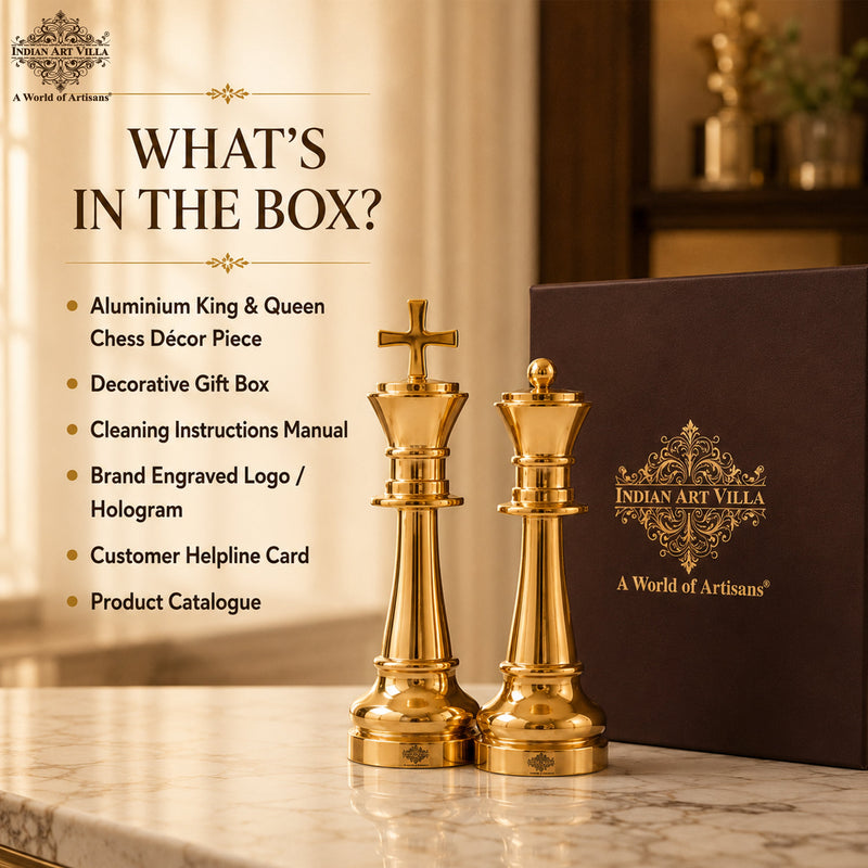 Aluminium Chess King & Queen Set with Gift Box