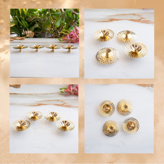 Brass Flower Jali Design Diya Set of 4