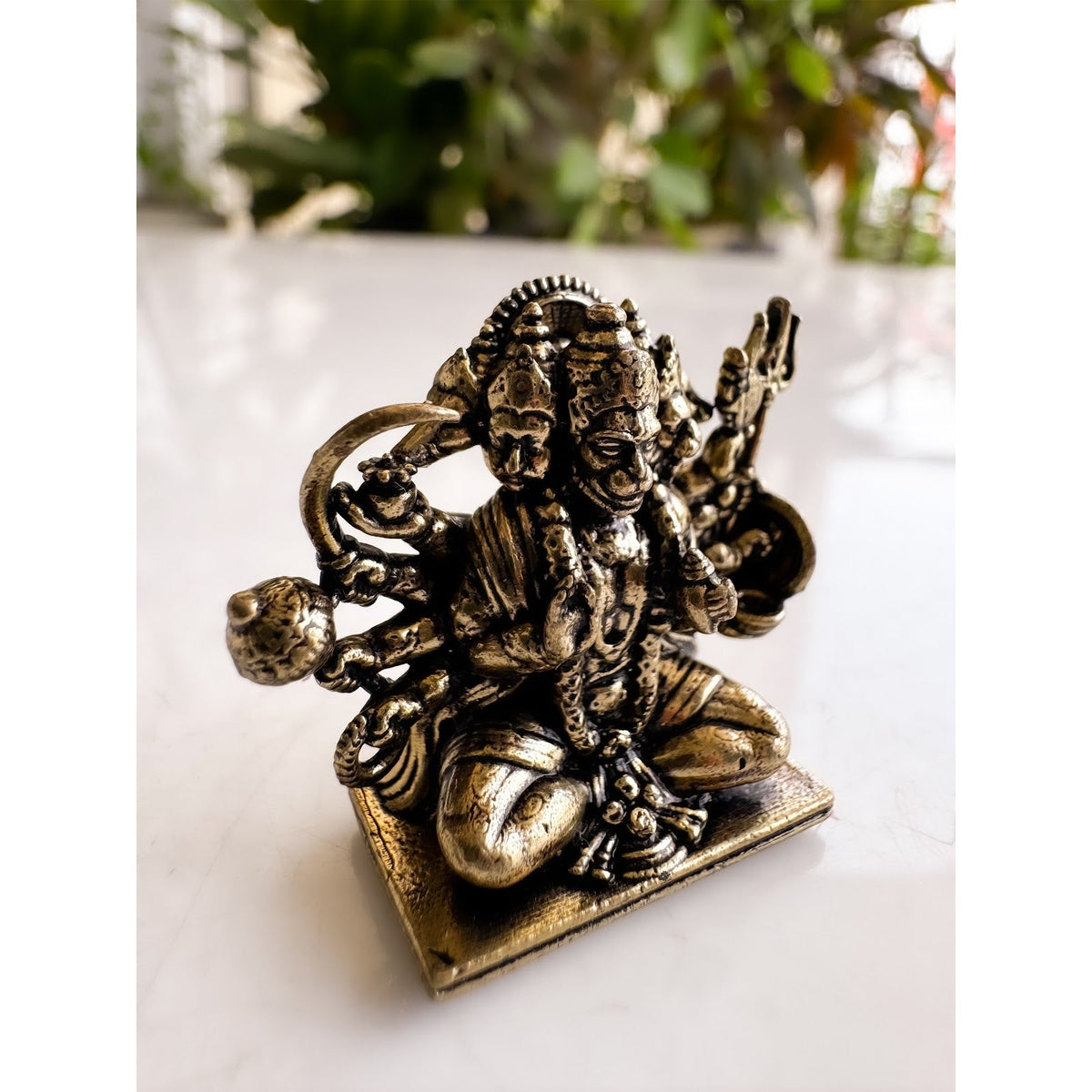 Pure Brass Miniature Panch Mukhi Hanuman Ji