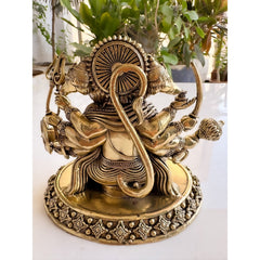 Pure Brass Panch Mukhi Hanuman ji Murti For Home Temple