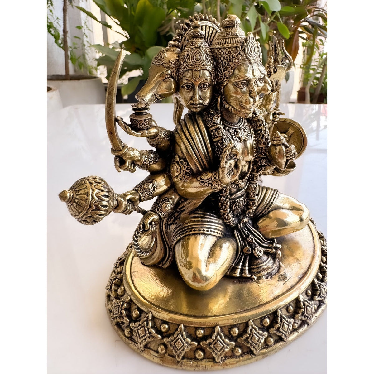 Pure Brass Panch Mukhi Hanuman ji Murti For Home Temple
