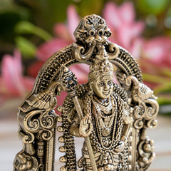 Lord Murugan Brass Idol with Temple Arch Design - Pooja and Spiritual Home Decor
