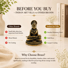 Pure Brass Miniature Maa Annapurna Sitting Murti - 2.39 cm