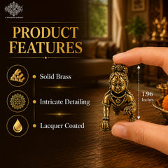 Pure Brass Miniature Laddu Gopal Krishna Ji Crawling Murti for Home Pooja
