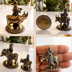 Pure Brass Miniature Krishna Ji with Cow Murti