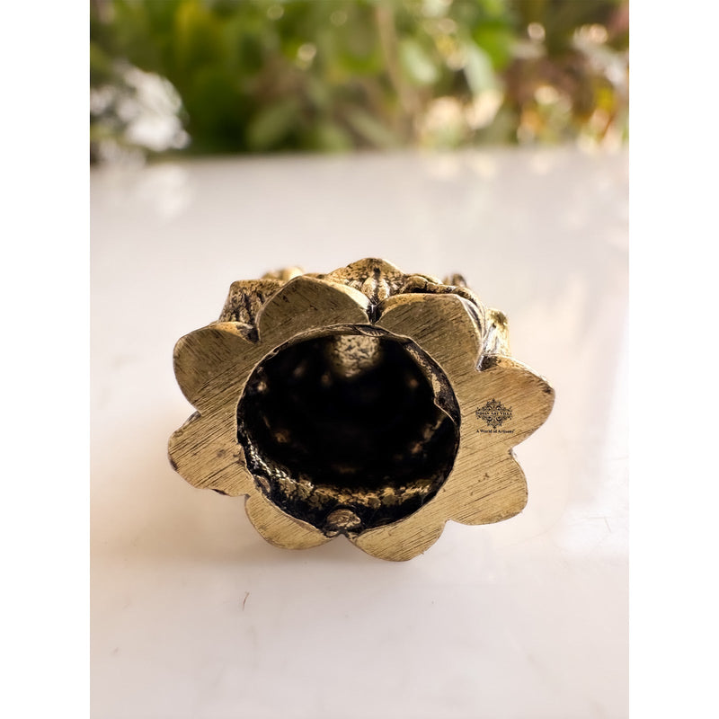 Pure Brass Miniature Ganesh Ji Murti Sitting On Lotus