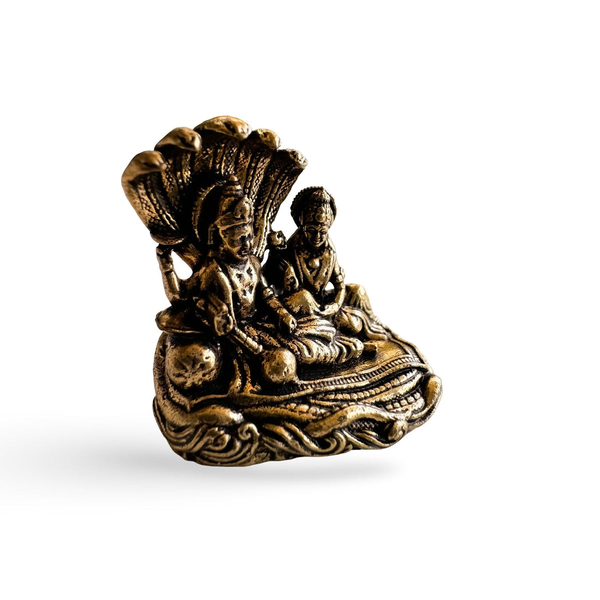 Pure Brass Miniature Lakshmi Narayana Ji Murti - 3.048 cm