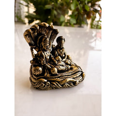 Pure Brass Miniature Lakshmi Narayana Ji Murti - 3.048 cm
