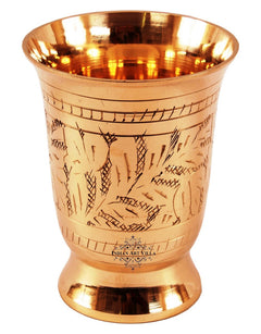 Handmade Pure Brass Jug Pitcher with Glass Set with Mughlai Style, Drinkware, Tableware