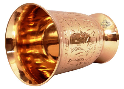 Handmade Pure Brass Jug Pitcher with Glass Set with Mughlai Style, Drinkware, Tableware