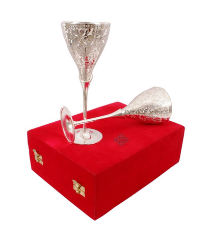 Handcrafted Pure Silver Plated Designer Champagne Glass with Stand, Barware, Serveware