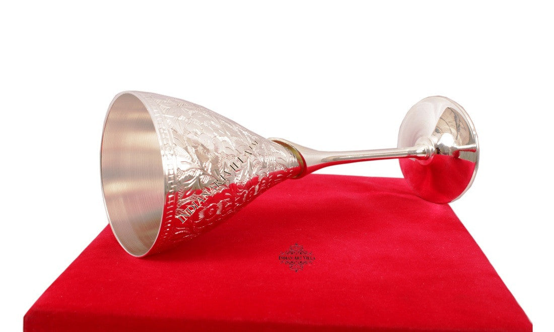 Handcrafted Pure Silver Plated Designer Champagne Glass with Stand, Barware, Serveware