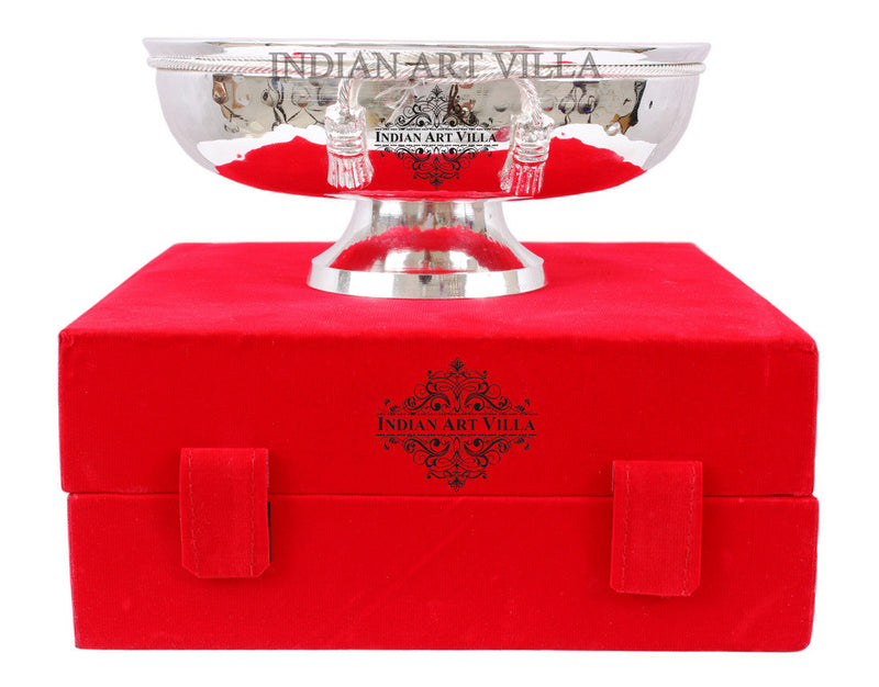 Silver Plated M Hammered Design Bowl 500 ML with Box
