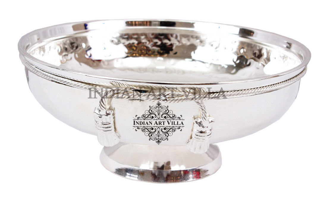 Silver Plated M Hammered Design Bowl 500 ML with Box