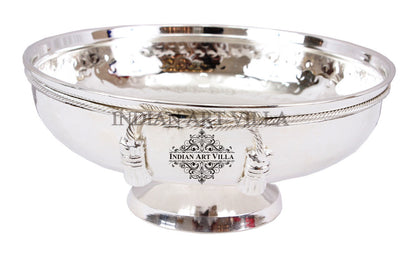 Silver Plated M Hammered Design Bowl 500 ML with Box