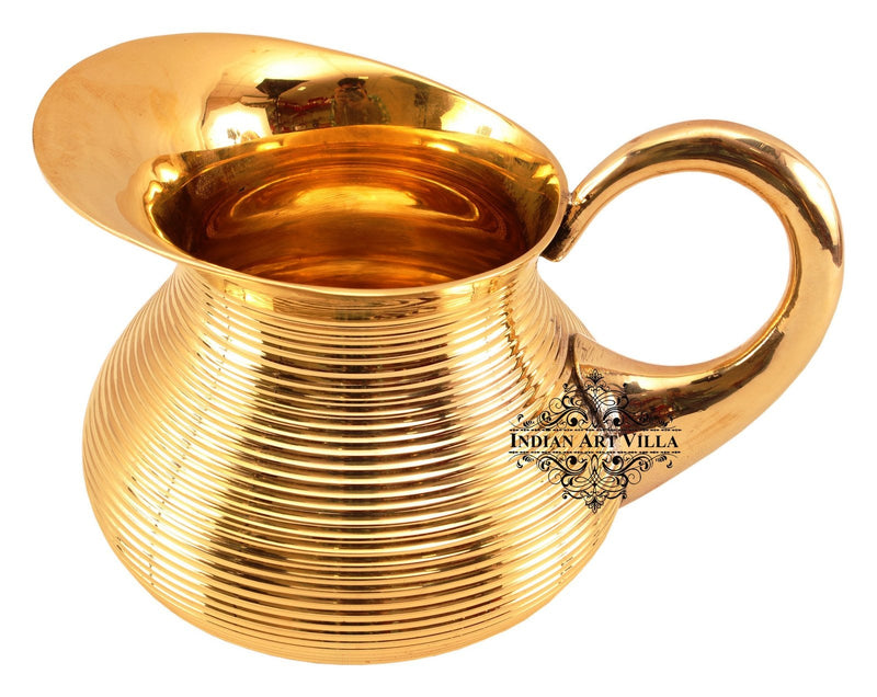 Handmade Pure Brass Lining Design Jug, Drinkware, Serveware, Tableware