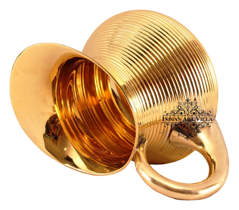 Handmade Pure Brass Lining Design Jug, Drinkware, Serveware, Tableware