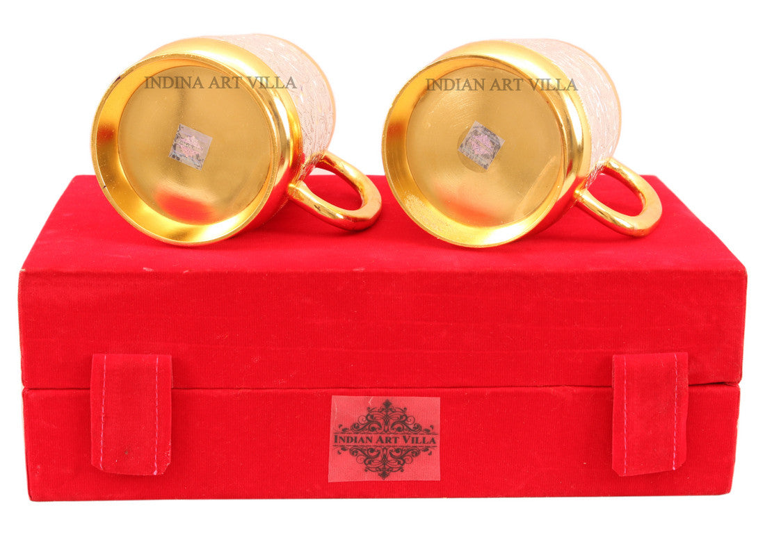 Silver Plated Gold Polish Set of 2 Beer Mug