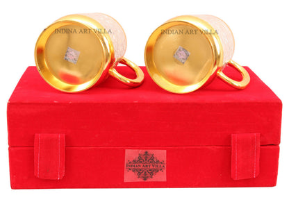 Silver Plated Gold Polish Set of 2 Beer Mug