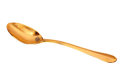 Brass 8 Pieces Dinner Set/Thali Set of 1 Plate, 1 Glass, 1 Spoon, 1 Fork & 4 Bowls