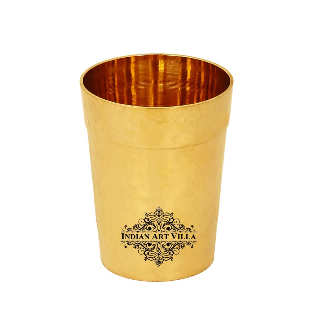 Brass Teapot, Kettle Inside Tin Lining with Glasses | Tableware | Serveware | Gold | 350 ML