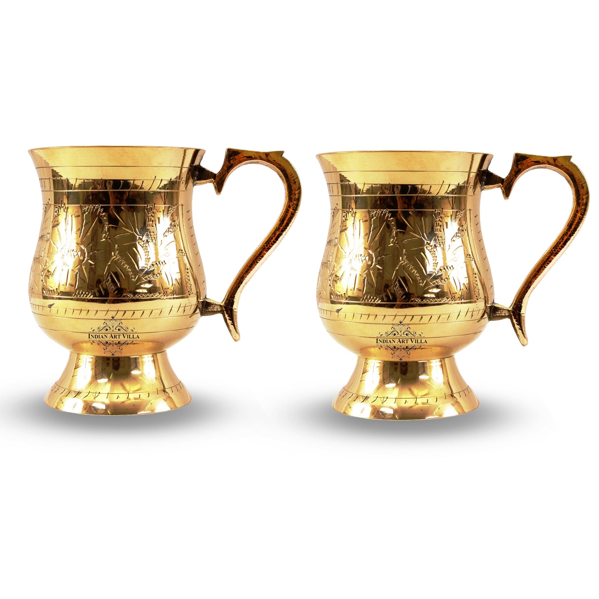 Pure Brass Mughlai Style Tumbler - 415 ml