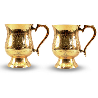 Pure Brass Mughlai Style Tumbler - 415 ml