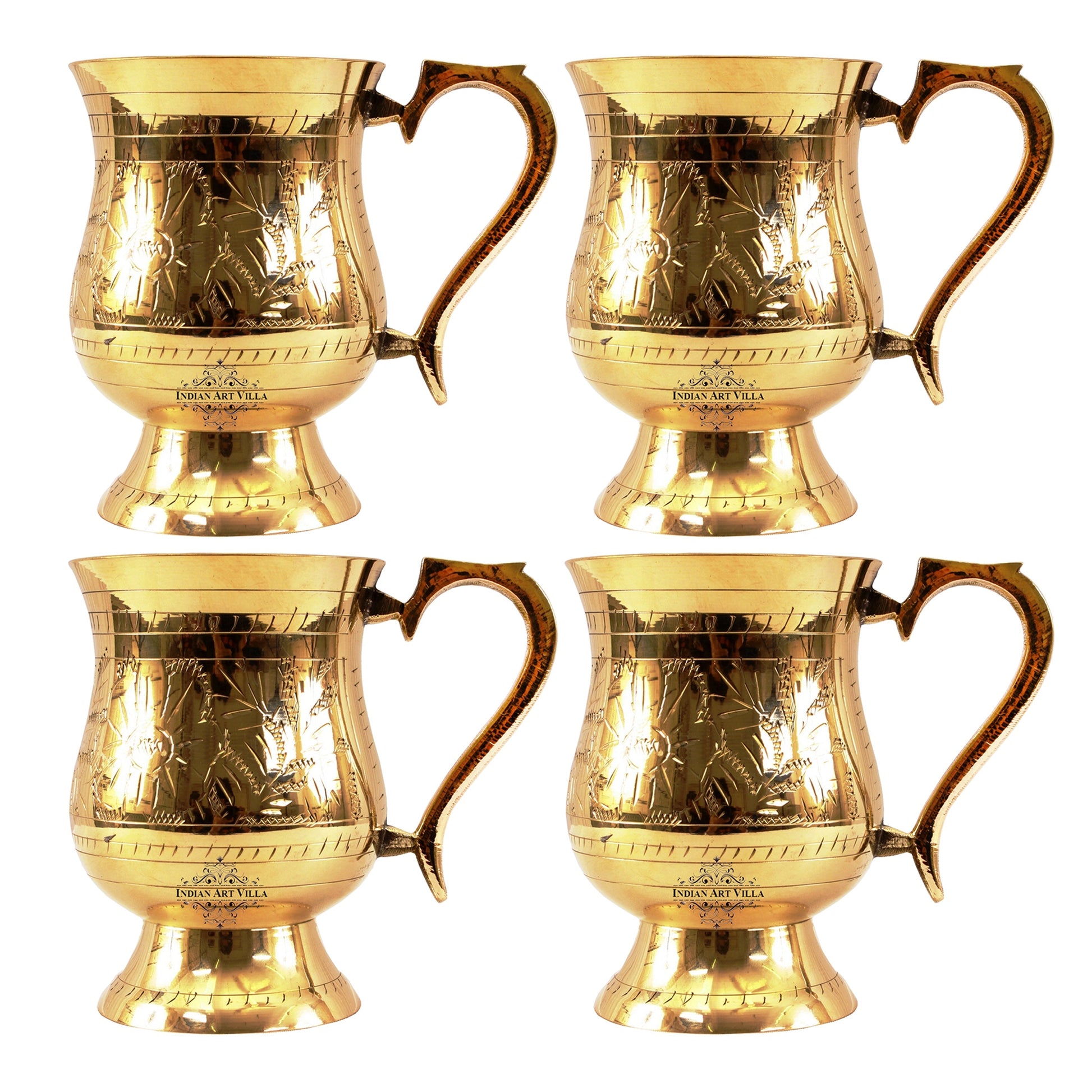 Pure Brass Mughlai Style Tumbler - 415 ml