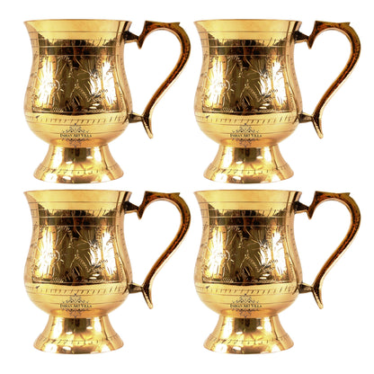 Pure Brass Mughlai Style Tumbler - 415 ml