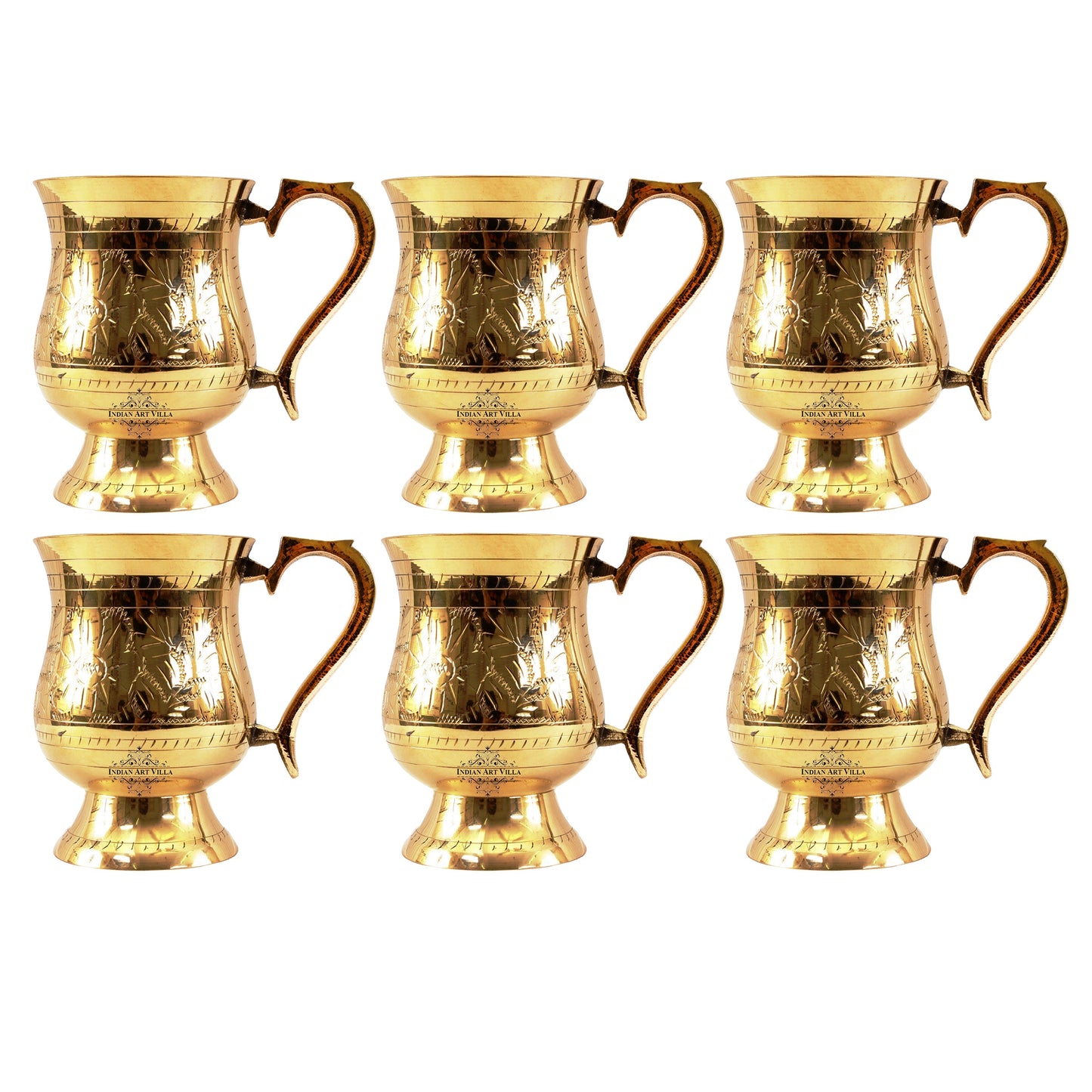 Pure Brass Mughlai Style Tumbler - 415 ml